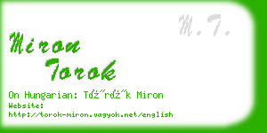 miron torok business card